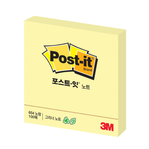 친환경 포스트잇 654 노랑