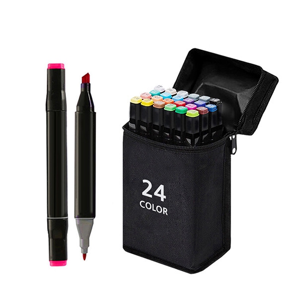 표준형 트윈 마카펜 + 천케이스 세트 24색