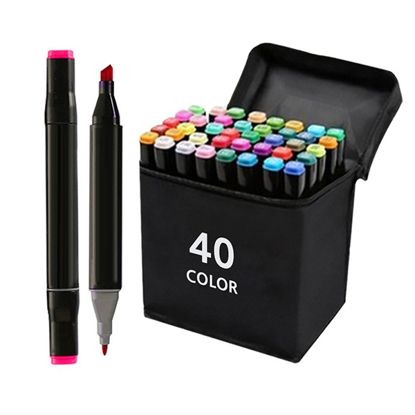 표준형 트윈 마카펜 + 천케이스 세트 40색