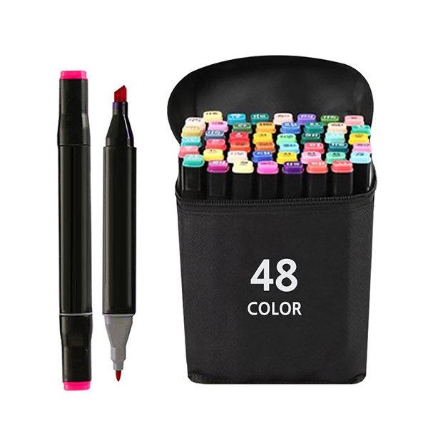 표준형 트윈 마카펜 + 천케이스 세트 48색