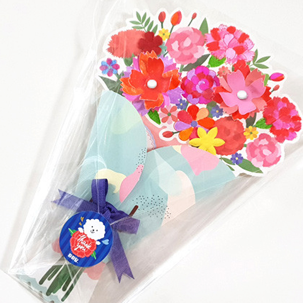 카네이션 꽃다발 카드(5인용)