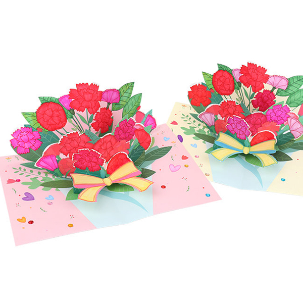 카네이션 꽃다발 팝업카드+봉투