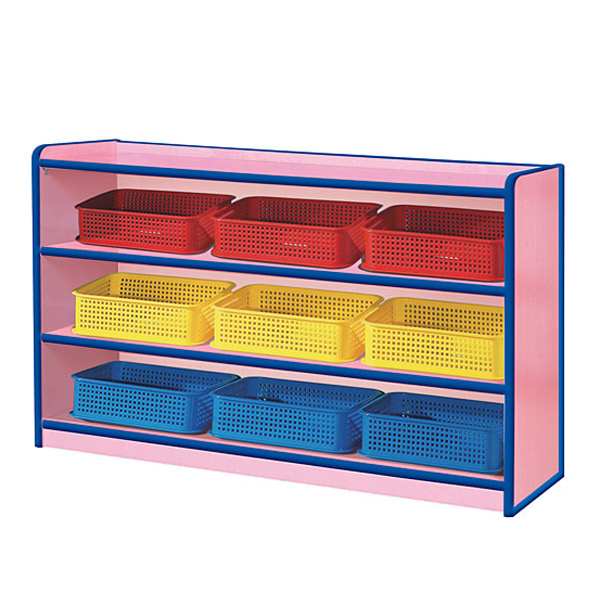 안전 분홍 삼단 바구니장 H51-6