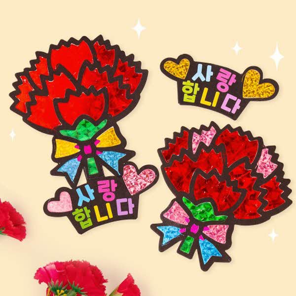 카네이션 포일아트 브로치
