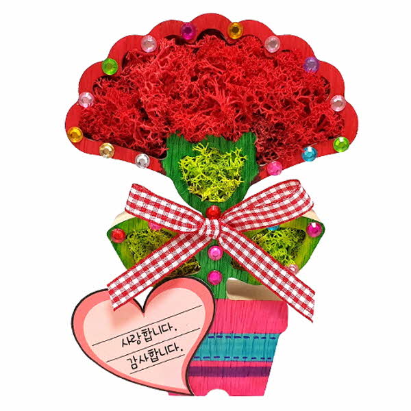 [만들기대장]원목 카네이션 스칸디아모스 화분장식 만들기