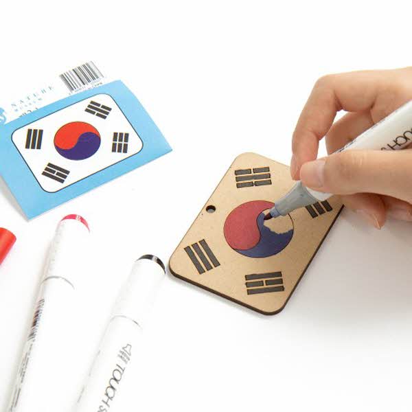 우리나라만들기 태극기만들기 팬시우드태극기도안 미술재료 방과후활동