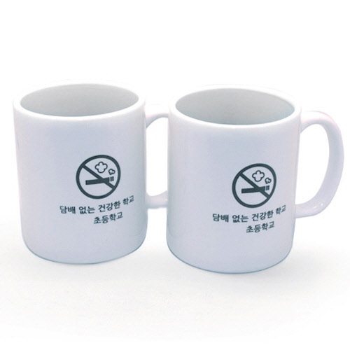 리빙화이트 직선 백자머그컵