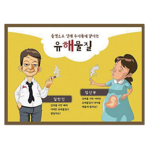 담배 유해물질 자석보드 : 사람