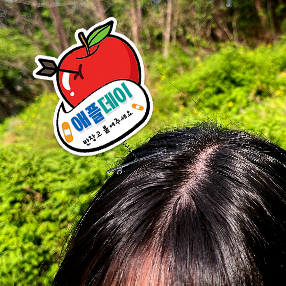 학교폭력예방 캠페인용 양면 머리핀 30인용_2.애플데이