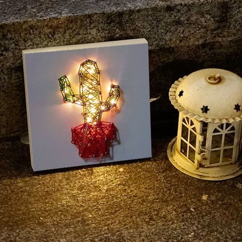 꼬마 LED 스트링아트 선인장