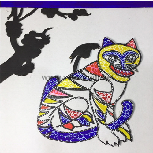 손쉽게 뚝딱 꾸미는 종이모형 명화도안 풍속화 까치와 호랑이