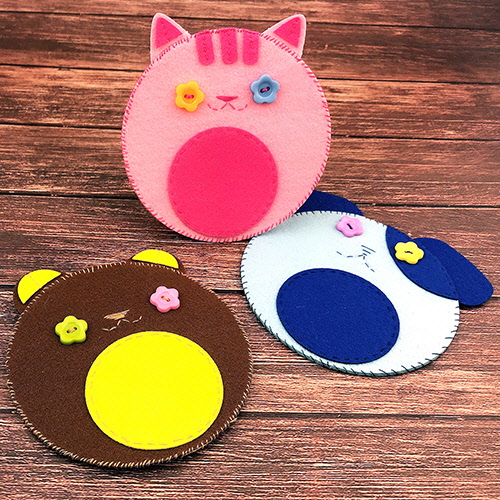 펠트 동물 컵받침